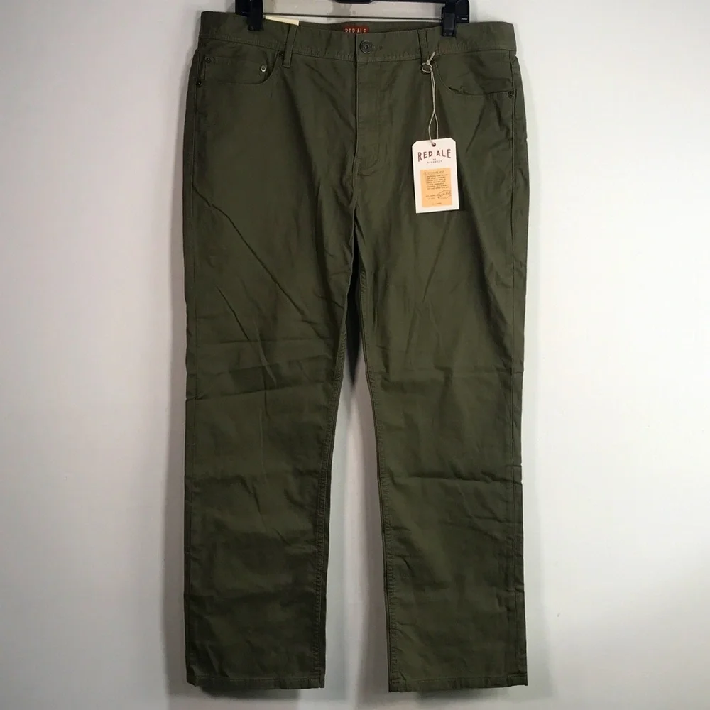 Red Ale by Alesbury Straight Fit Pant, Size 36 x 30 - Green Men's - Picture 1 of 9